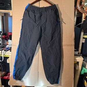 FUBU Men's Black Joggers with Blue Stripe